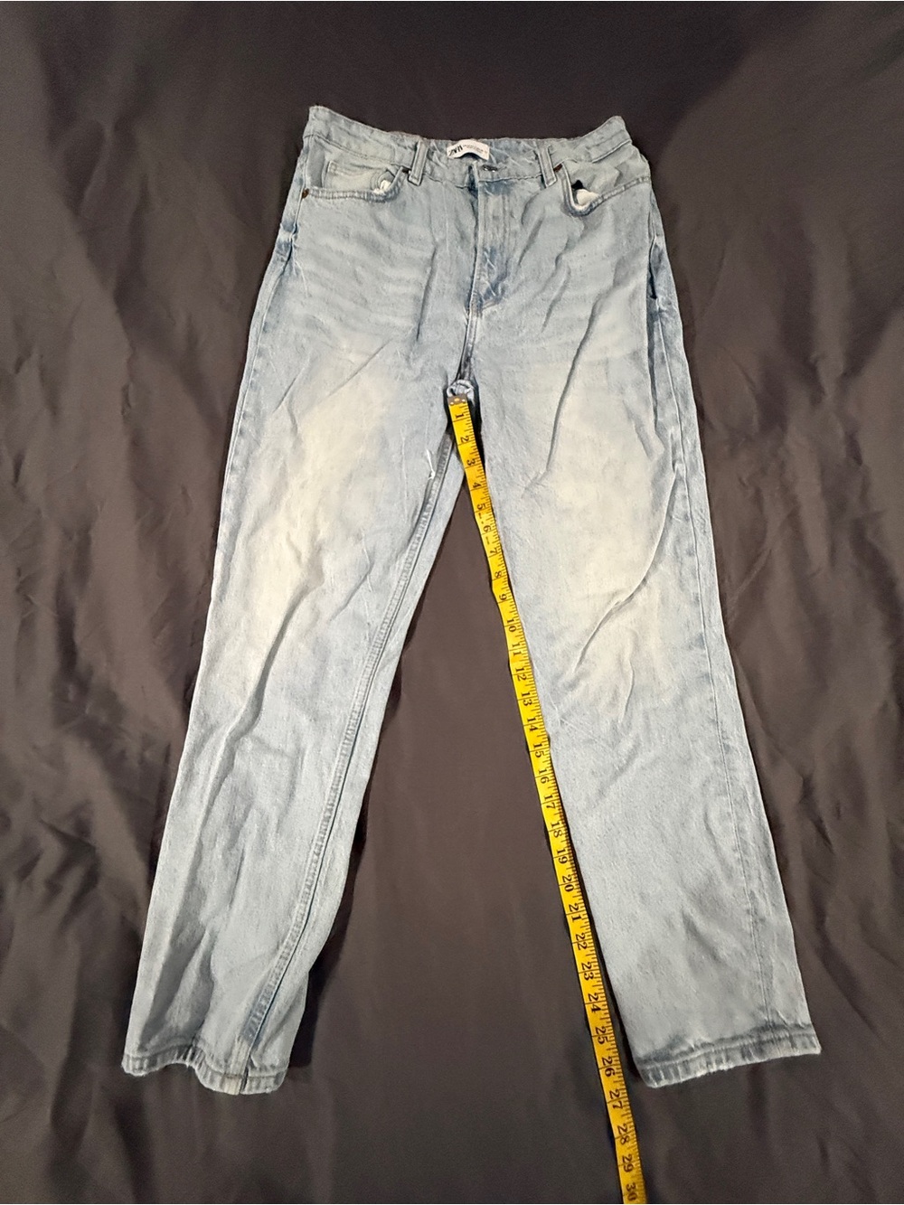 Zara Pale Blue Straight-Leg Jeans